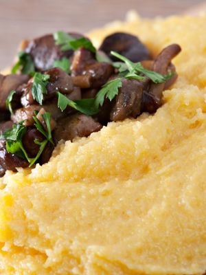 Blue Cheese Polenta with Balsamic Mushrooms