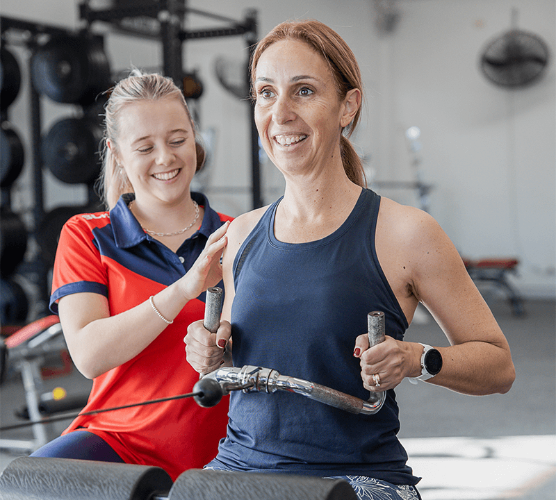 Female trainer with female client