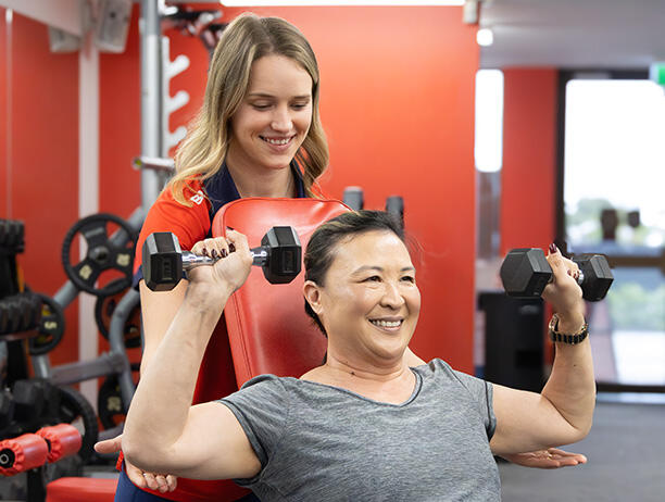 Female trainer with female client