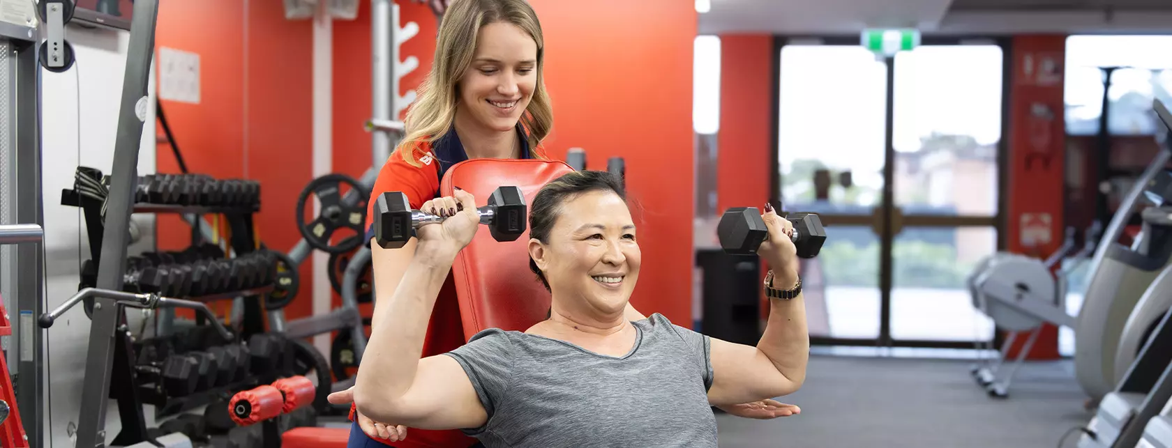 Female trainer with female client