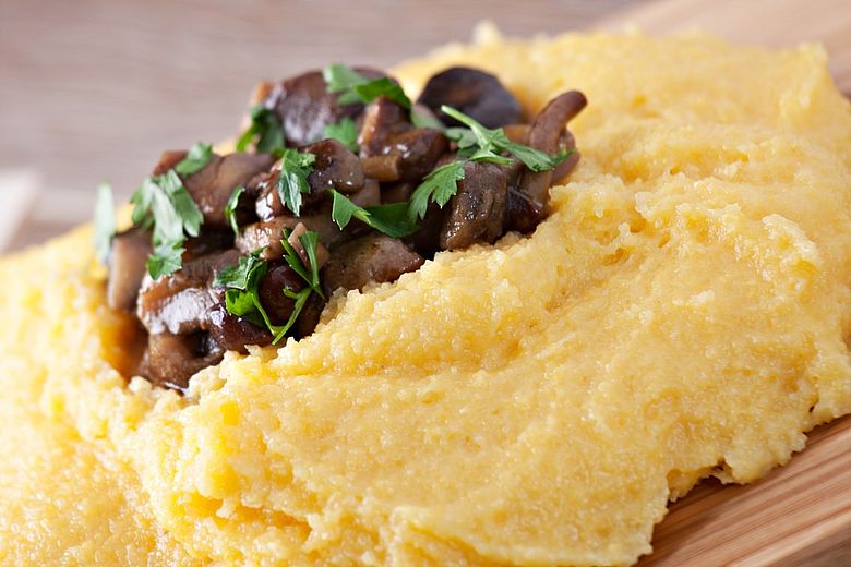 Blue Cheese Polenta with Balsamic Mushrooms